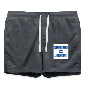 zusammen gegen antisemitismus - Badeshorts - Anthrazit - Vorne - AI Model Male 185 light (185cm)