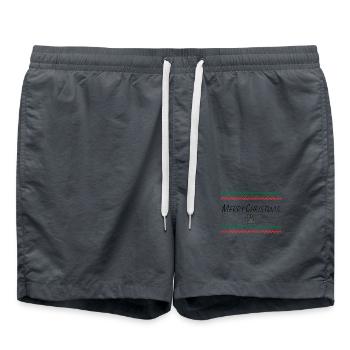 Merry Christmas - Frohe Weihnachten - Swim Trunks - anthracite - Front - AI Model Male 185 light (185cm)