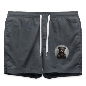 Teddy élégant : Élégant et intemporel - Short de bain - charbon - Devant - AI Model Male 185 light (185cm)