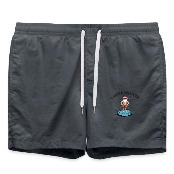 Père Noël Banquise Hiver - Short de bain - charbon - Devant - AI Model Male 185 light (185cm)
