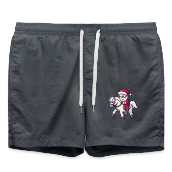 Horse Santa Claus - Swim Trunks - anthracite - Front - AI Model Male 185 light (185cm)