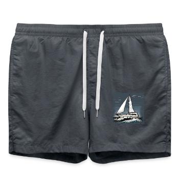 Who is on the road - Swim Trunks - anthracite - Front - AI Model Male 185 light (185cm)
