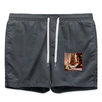 Sapin de Noël dans un verre à vin - Short de bain - charbon - Devant - AI Model Male 185 light (185cm)