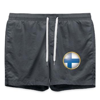 Finnland Emblem - Badeshorts - Anthrazit - Vorne - AI Model Male 185 light (185cm)