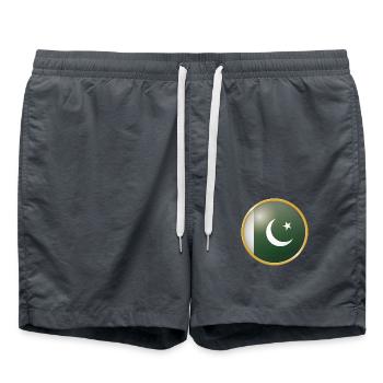 Pakistan Emblem - Badeshorts - Anthrazit - Vorne - AI Model Male 185 light (185cm)