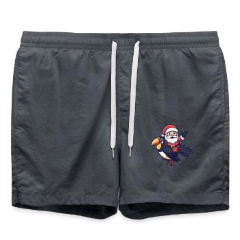 Toucan Bird Santa Claus - Swim Trunks - anthracite - Front - AI Model Male 185 light (185cm)