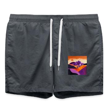 Desert at sunset - Swim Trunks - anthracite - Front - AI Model Male 185 light (185cm)