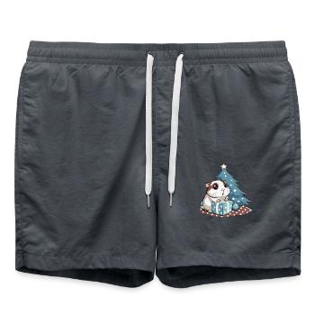 Un cochon d’Inde mignon déballe un cadeau - Short de bain - charbon - Devant - AI Model Male 185 light (185cm)