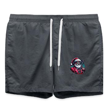 Mafia Weihnachtsmann,Ich klau deine Geschenke - Badeshorts - Anthrazit - Vorne - AI Model Male 185 light (185cm)