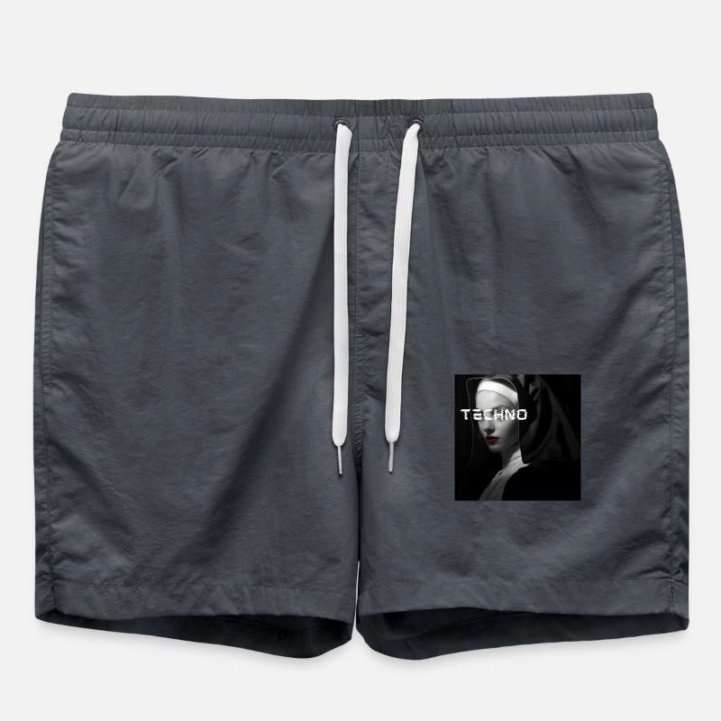 Techno Nun - Rave Design - Swim Trunks - anthracite