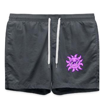 Sun Funny Face Smile Comic Sunglasses - Swim Trunks - anthracite - Front - AI Model Male 185 light (185cm)