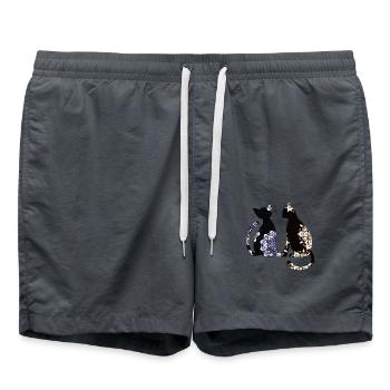 Katzen - Badeshorts - Anthrazit - Vorne - AI Model Male 185 light (185cm)