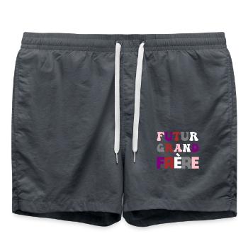 Futur grand frère - annonce futur grand frère - Short de bain - charbon - Devant - AI Model Male 185 light (185cm)