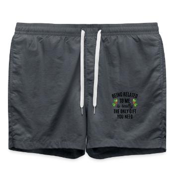 Being Related To Me Is Really The Only Gift You Ne - Badeshorts - Anthrazit - Vorne - AI Model Male 185 light (185cm)