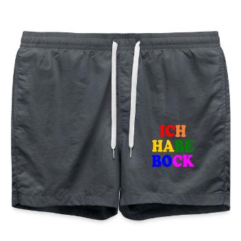 Ich habe bock - Badeshorts - Anthrazit - Vorne - AI Model Male 185 light (185cm)
