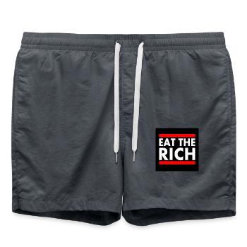 Eat the rich - Short de bain - charbon - Devant - AI Model Male 185 light (185cm)