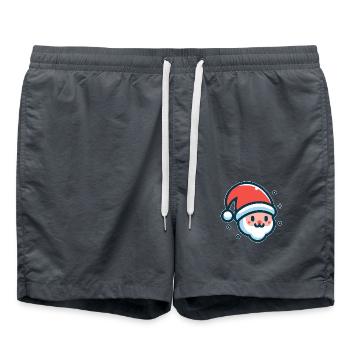 Santa Claus Head - Swim Trunks - anthracite - Front - AI Model Male 185 light (185cm)