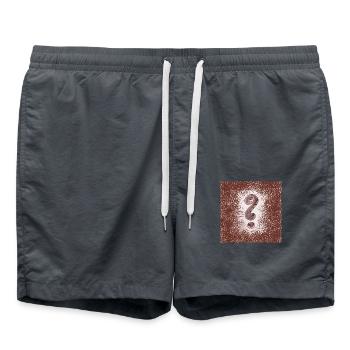 Cute Question Mark Snake Brown - Swim Trunks - anthracite - Front - AI Model Male 185 light (185cm)