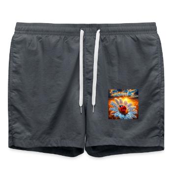 Ladybug and Flower - Swim Trunks - anthracite - Front - AI Model Male 185 light (185cm)