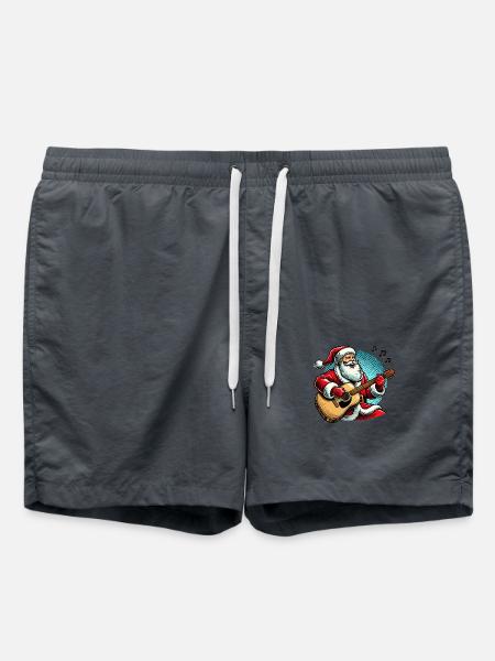weihnachtsmann gitarre - Badeshorts - Anthrazit