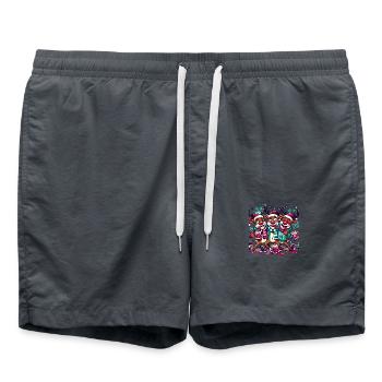 Weihnachtsfeier Weihnachten Glühwein Party - Badeshorts - Anthrazit - Vorne - AI Model Male 185 light (185cm)