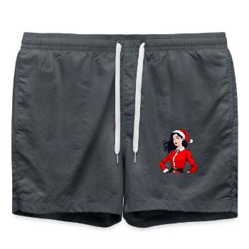 weihnachtsfrau Weihnachten female mrs. santa clara - Badeshorts - Anthrazit - Vorne - AI Model Male 185 light (185cm)