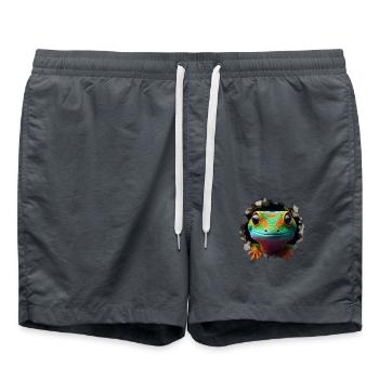 Tête de gecko colorée dans le trou 1 - Short de bain - charbon - Devant - AI Model Male 185 light (185cm)