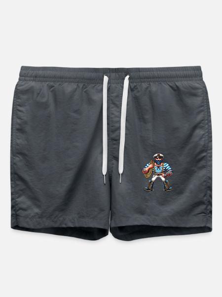 Matrose Seemann Comic - Badeshorts - Anthrazit