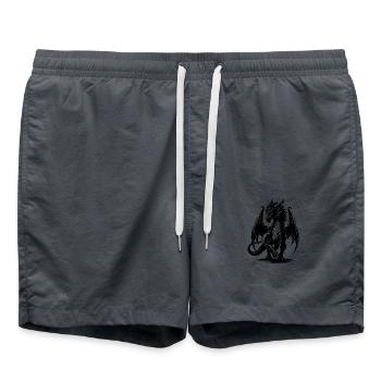 Eindrucksvoller gewaltiger Drache mit Flügeln - Badeshorts - Anthrazit - Vorne - AI Model Male 185 light (185cm)