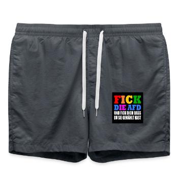 fick die afd und fick dich dass du sie gewählt has - Badeshorts - Anthrazit - Vorne - AI Model Male 185 light (185cm)