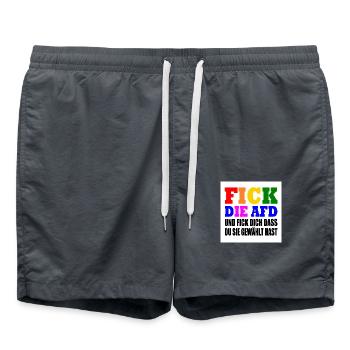 fick die afd und fick dich dass du sie gewählt has - Badeshorts - Anthrazit - Vorne - AI Model Male 185 light (185cm)
