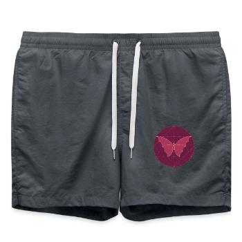 Butterfly Geoemetric Circle - Swim Trunks - anthracite - Front - AI Model Male 185 light (185cm)