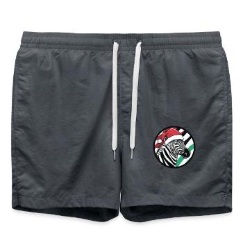 Zebra Weihnachten X-Mas - Badeshorts - Anthrazit - Vorne - AI Model Male 185 light (185cm)