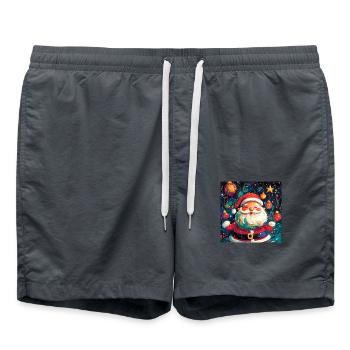Père Noël Joyeux Noël - Short de bain - charbon - Devant - AI Model Male 185 light (185cm)