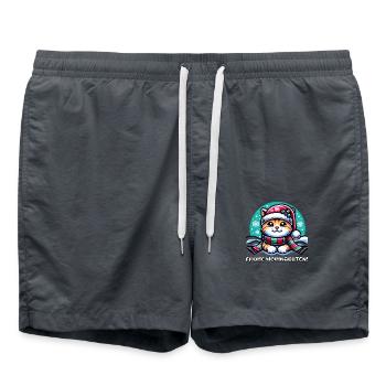 Chat mignon Noël - Short de bain - charbon - Devant - AI Model Male 185 light (185cm)