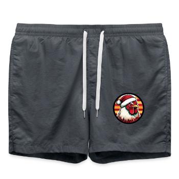 Hahn Weihnachten X-Mas - Badeshorts - Anthrazit - Vorne - AI Model Male 185 light (185cm)