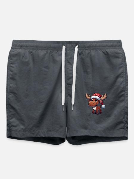 Deer Comic Christmas - Swim Trunks - anthracite