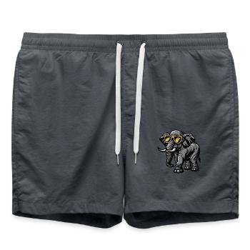 Éléphant Bande Dessinée Cool - Short de bain - charbon - Devant - AI Model Male 185 light (185cm)
