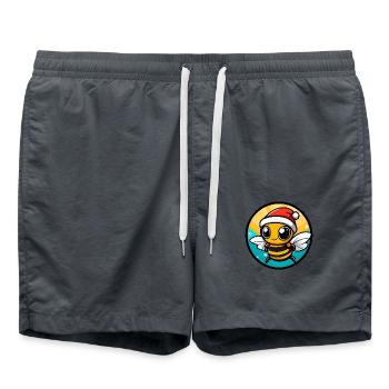 Biene Weihnachten X-Mas - Badeshorts - Anthrazit - Vorne - AI Model Male 185 light (185cm)