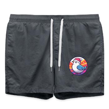 Dove Bird Christmas X-Mas - Swim Trunks - anthracite - Front - AI Model Male 185 light (185cm)