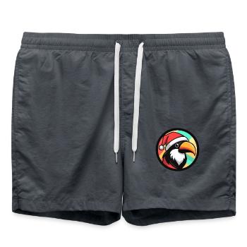 Toucan Bird Christmas X-Mas - Swim Trunks - anthracite - Front - AI Model Male 185 light (185cm)