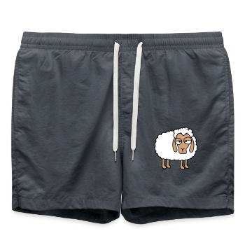 mouton fatigué s’ennuyer regard mouton agneau doux - Short de bain - charbon - Devant - AI Model Male 185 light (185cm)
