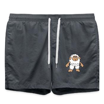 mouton se tient cool ennui fatigué bande dessinée - Short de bain - charbon - Devant - AI Model Male 185 light (185cm)