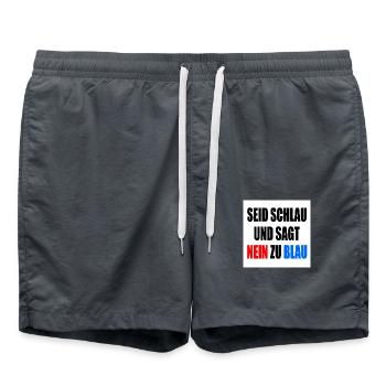 seid schlau und sagt nein zu blau - fck afd - Badeshorts - Anthrazit - Vorne - AI Model Male 185 light (185cm)