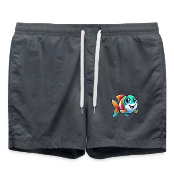 fish comic - Swim Trunks - anthracite - Front - AI Model Male 185 light (185cm)