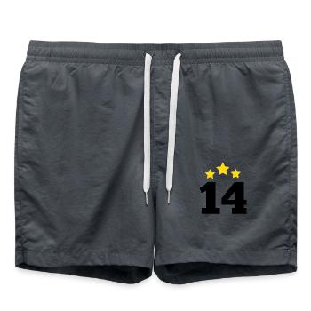 14 ans étoile - cadeau 14e anniversaire - Short de bain - charbon - Devant - AI Model Male 185 light (185cm)