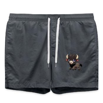 Bison child - Swim Trunks - anthracite - Front - AI Model Male 185 light (185cm)