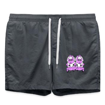 2 Couple de moutons Fatigué Ennuyé Copines Cool - Short de bain - charbon - Devant - AI Model Male 185 light (185cm)