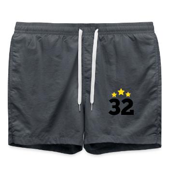 32 Years Star - 32nd Anniversary Gift - Swim Trunks - anthracite - Front - AI Model Male 185 light (185cm)