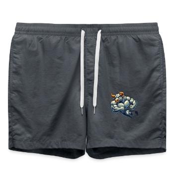 stier comic - Badeshorts - Anthrazit - Vorne - AI Model Male 185 light (185cm)